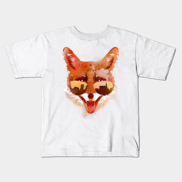 Big Town Fox Kids T-Shirt by astronaut